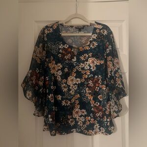 Sara Michelle Floral Chiffon Blouse